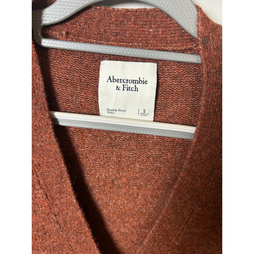 Abercrombie & Fitch Rust Orange Marl V-Neck Button Front Cardigan Sweater Small‎ - Picture 4 of 4